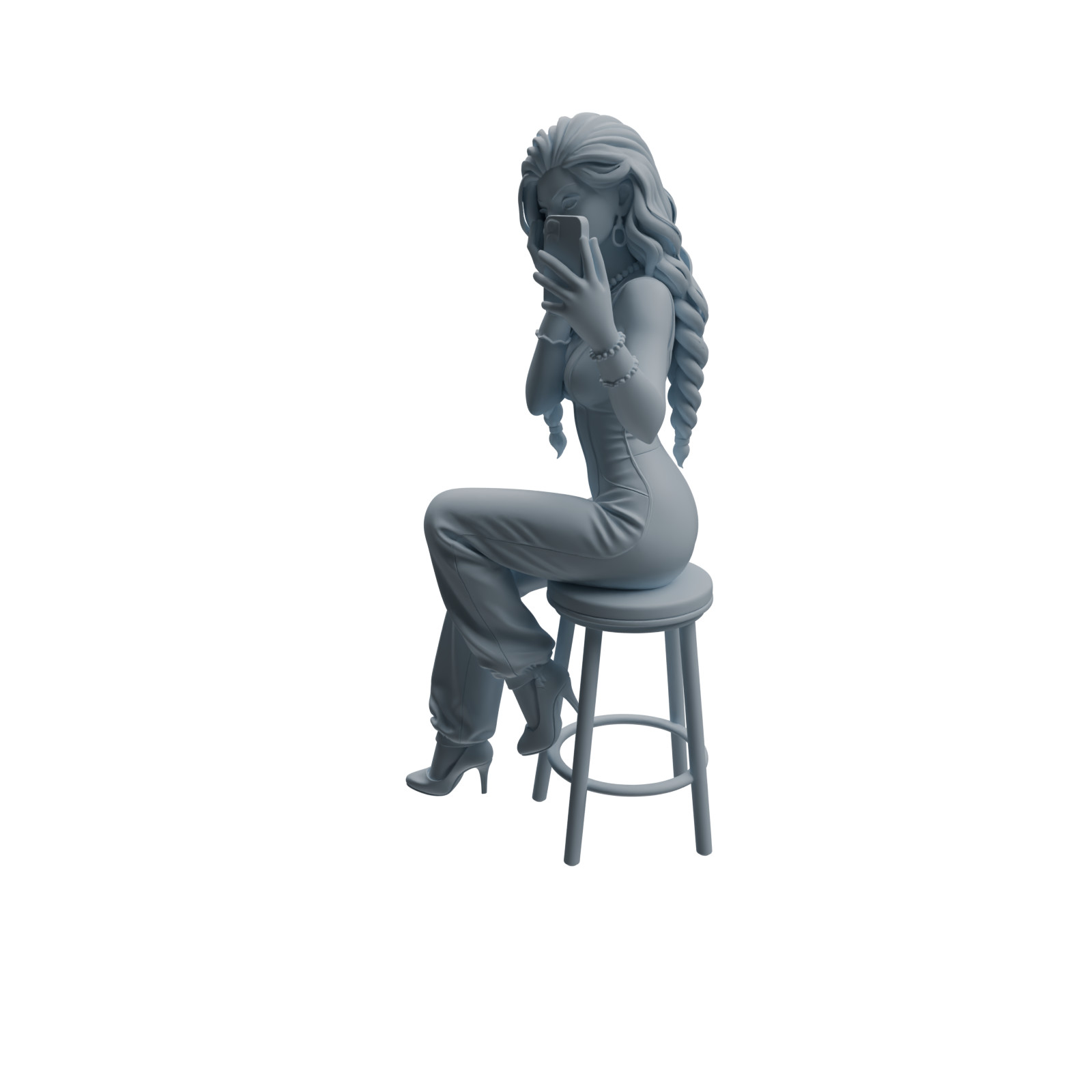 MRY-SFW 1/64/87 Selfie Woman Character Modern HO N Scale Miniatures Diorama