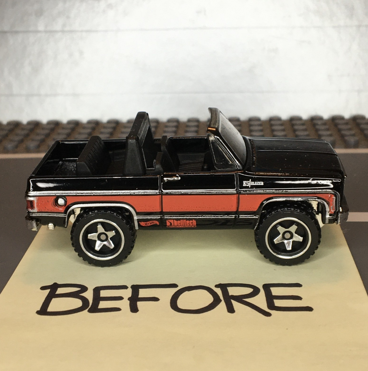 Hot Wheels 5/10 ’75 Chevy Blazer Custom CUSTOM Super Real Riders Wheel Swap