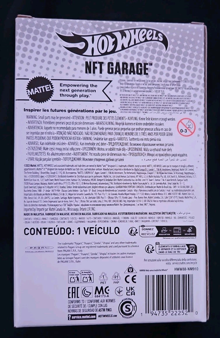Hot Wheels NFTGarage Series 7 Pagani Zonda R Spectraflame Rosso Dubai