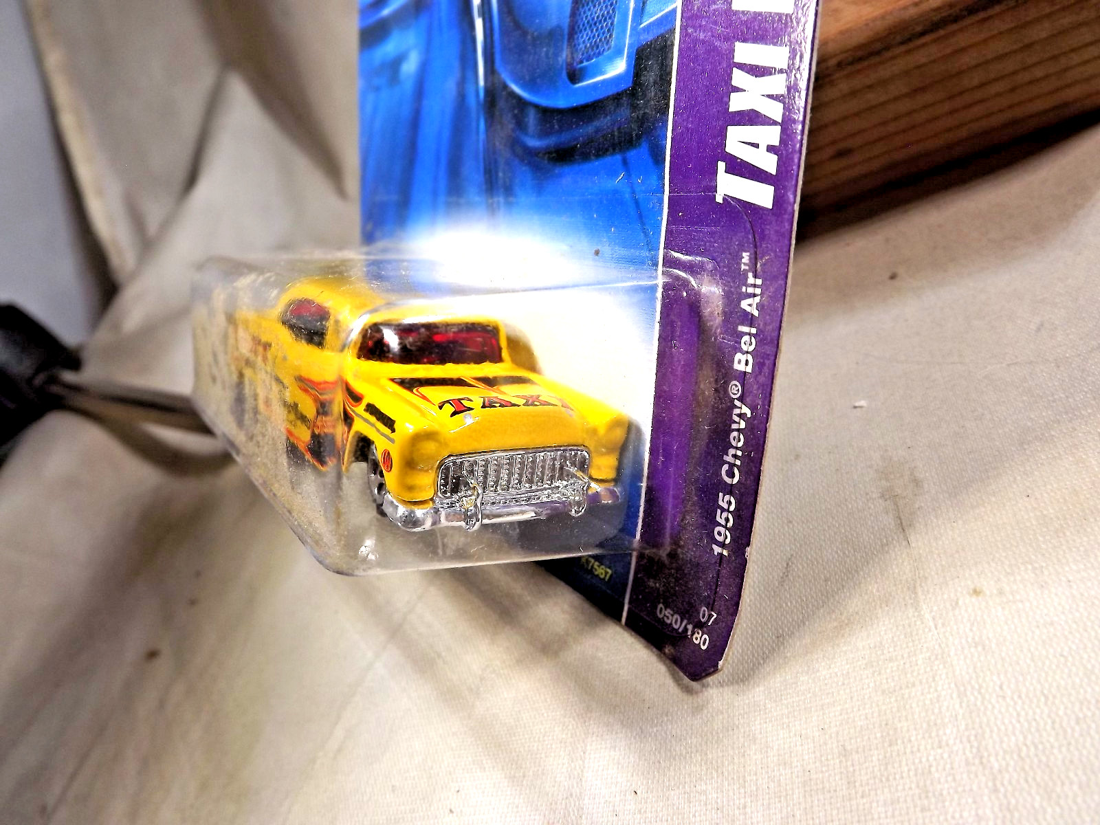 2007 Hot Wheels #50 Taxi Rods 2/4 1955 CHEVY BEL AIR Yellow w/Chrome 5 Spokes
