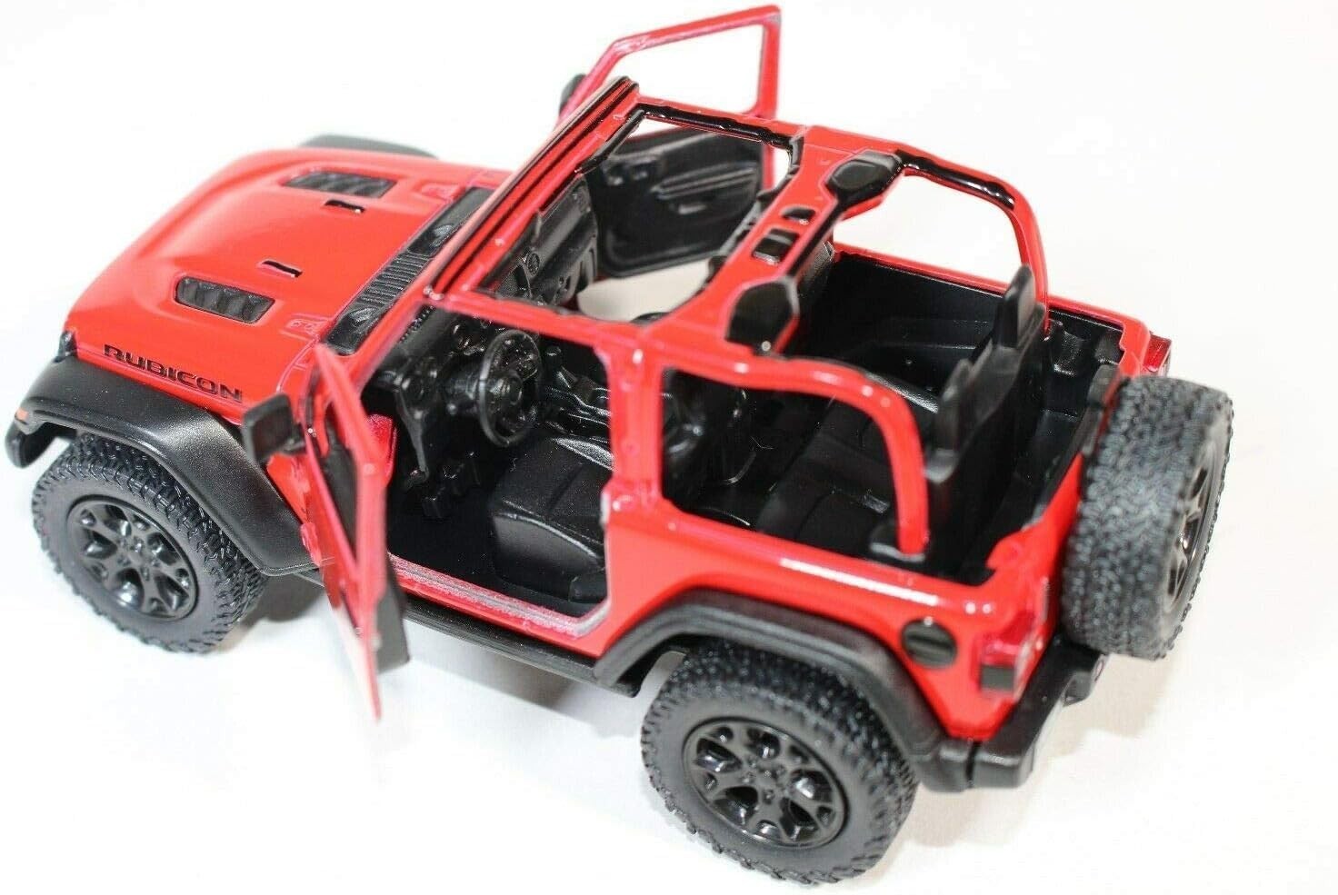 5 Inch Jeep Wrangler Rubicon Die Cast Model Car Red Pullback Action Toy