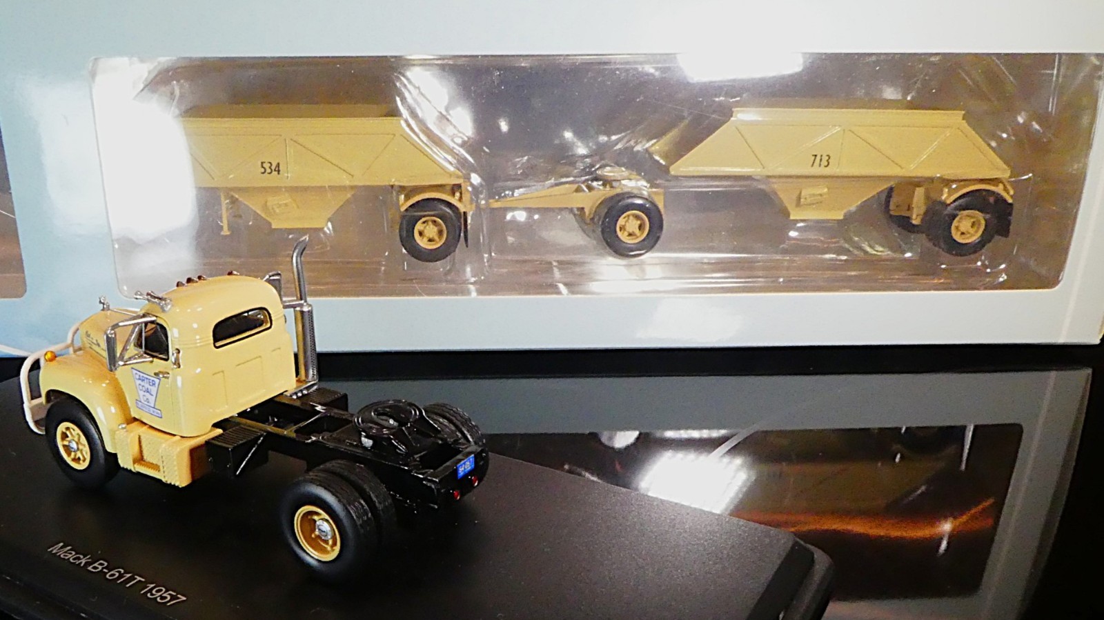 CHOSE MACK B-61T SWB Semi tractor truck bottom dump trailer NEO RESIN 1/64 n DCP