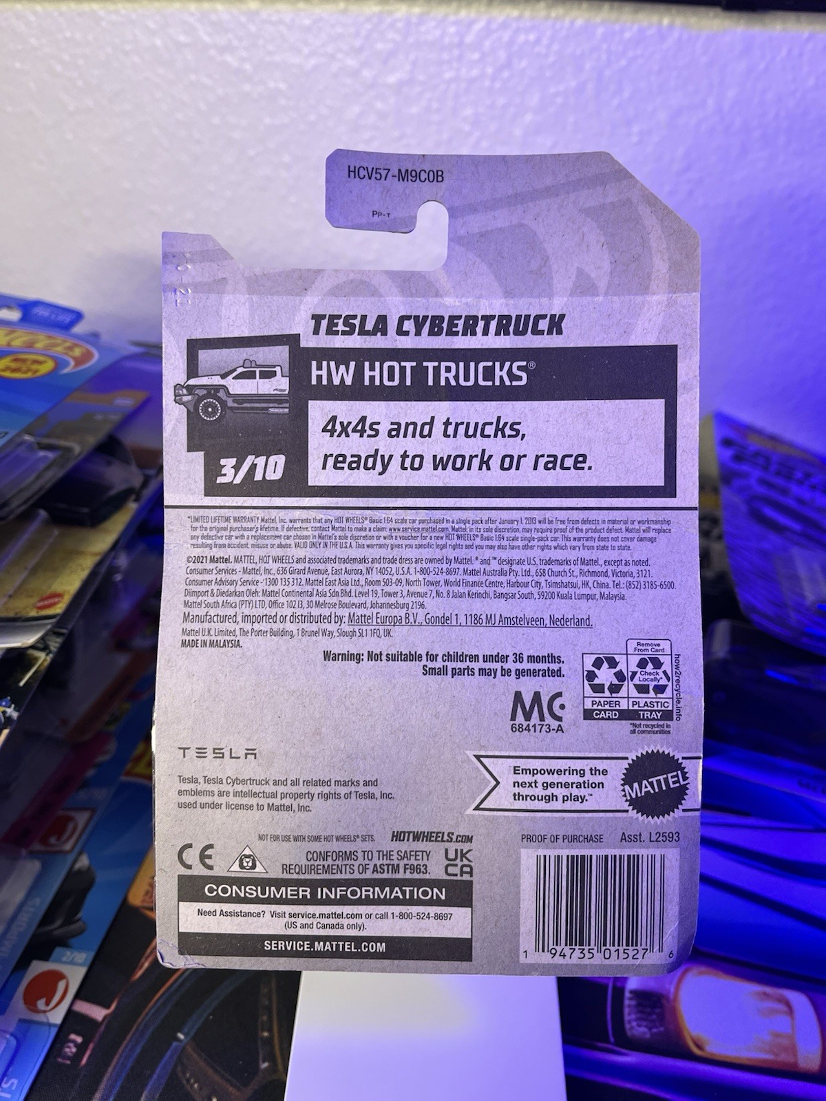 Hot Wheels HW Hot Trucks Tesla Cybertruck 1:64 Silver Diecast Unopened Box
