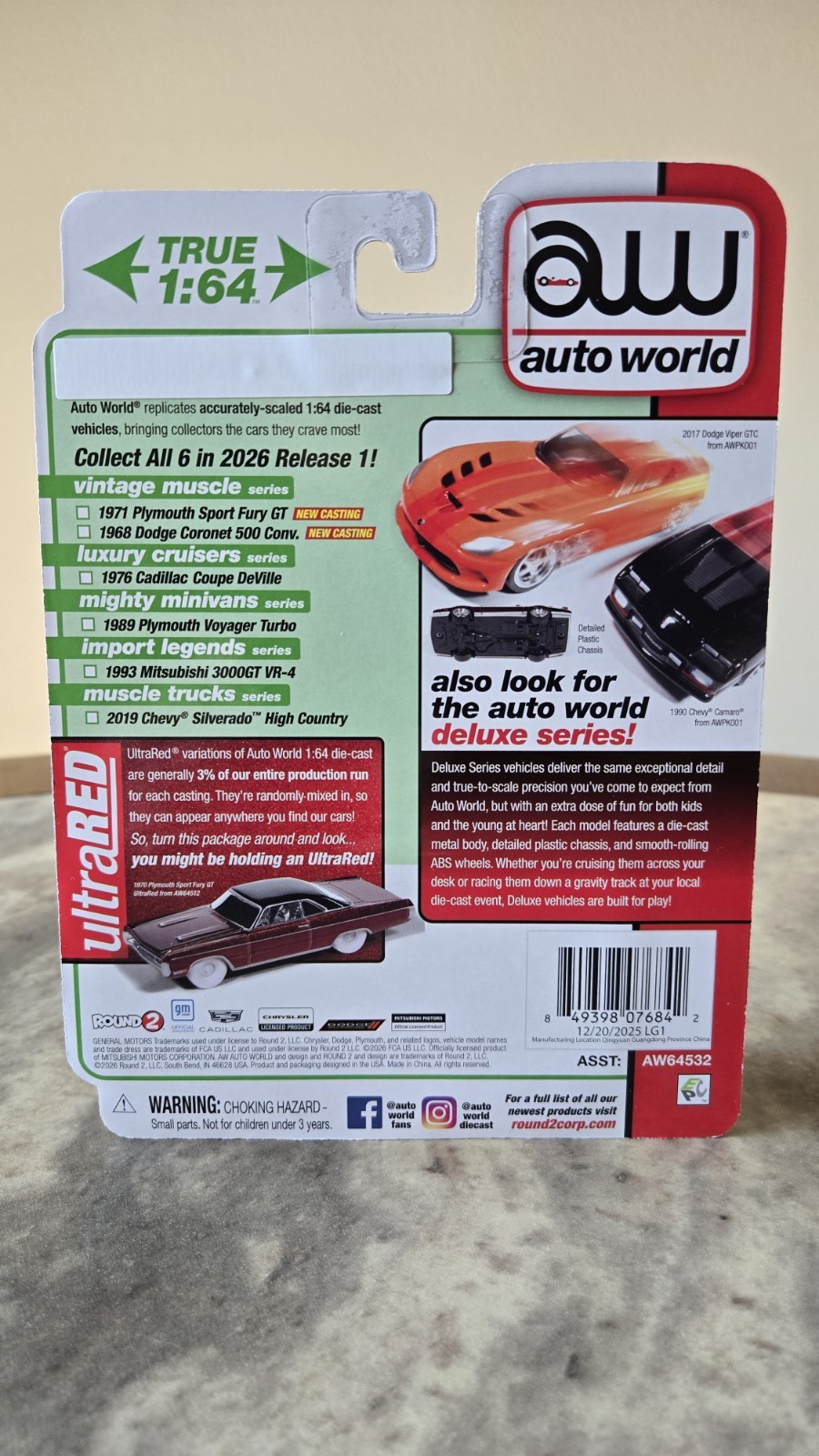 Auto World 1976 Cadillac Coupe DeVille RAW CHASE 1 of 10 (2026 Release 1)