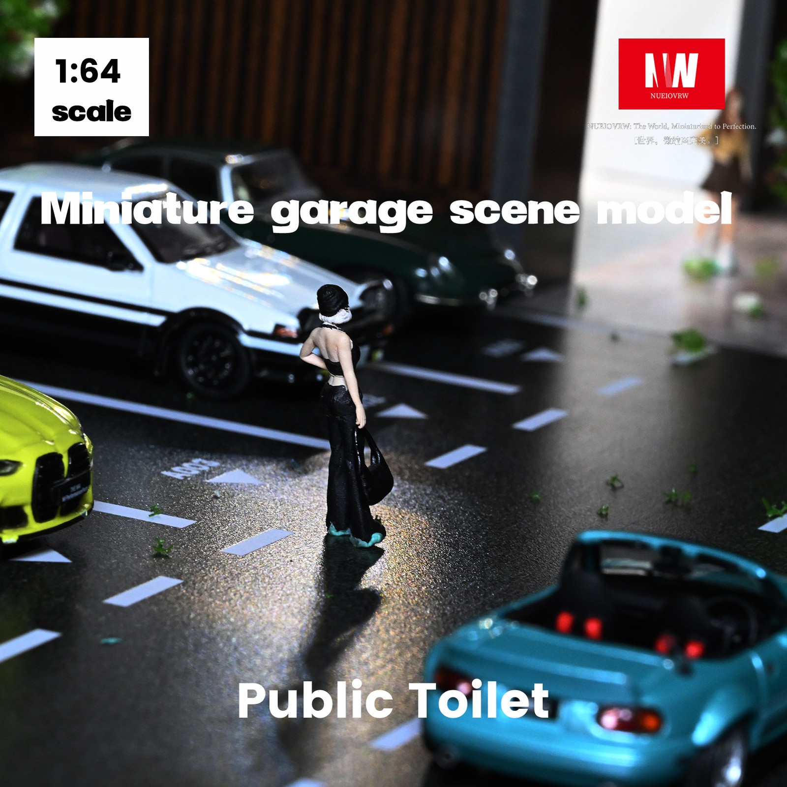 Diorama Diecast 1/64 Scale Garage Model City LED Street Buildings View Display