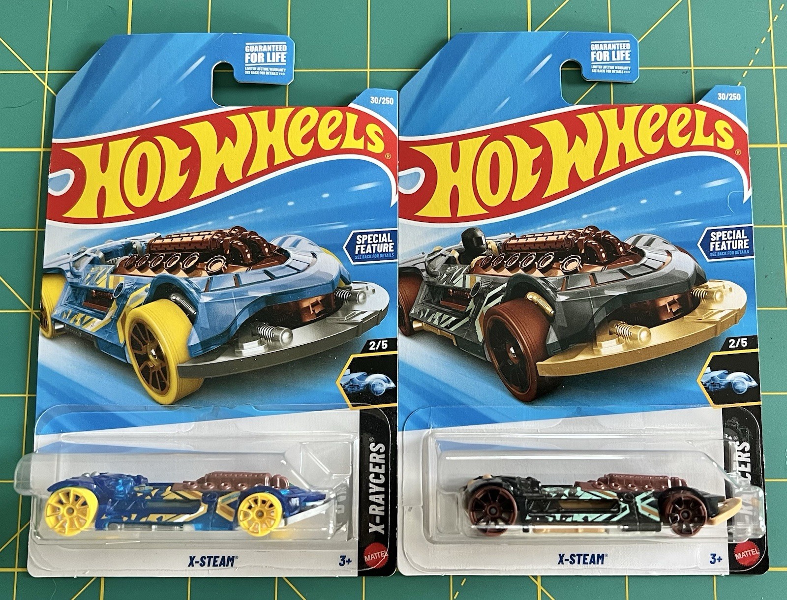 LOT OF 2 – 2026 HOT WHEELS X-STEAM STEAMPUNK CAR X-RAYCERS 2/5 COLOR VARIANTS