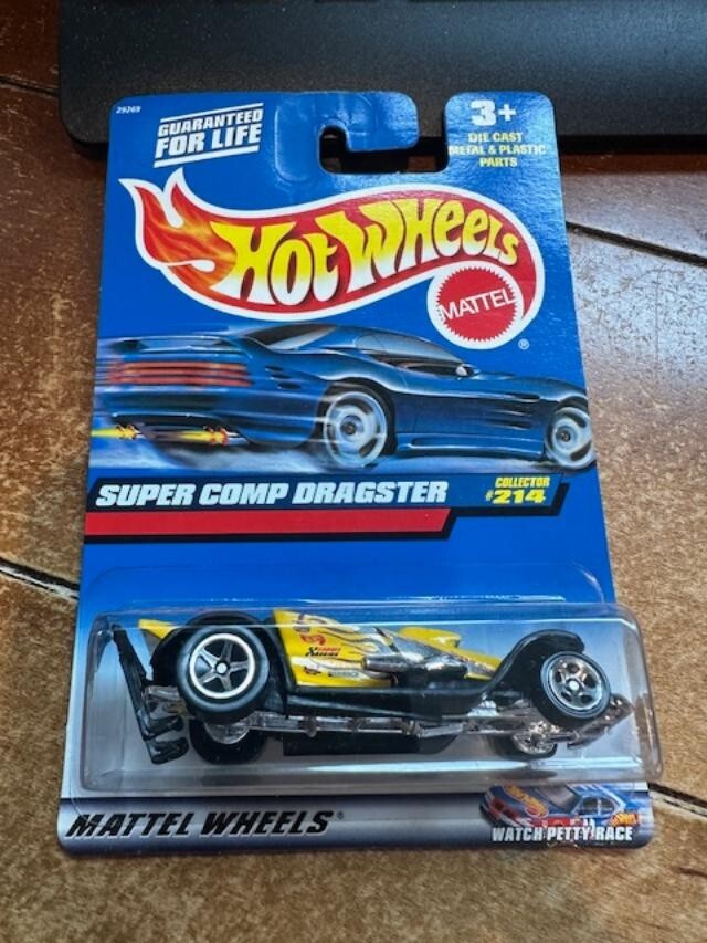 2000 Hot Wheels Super Comp Dragster #214 (Rectangular Card)