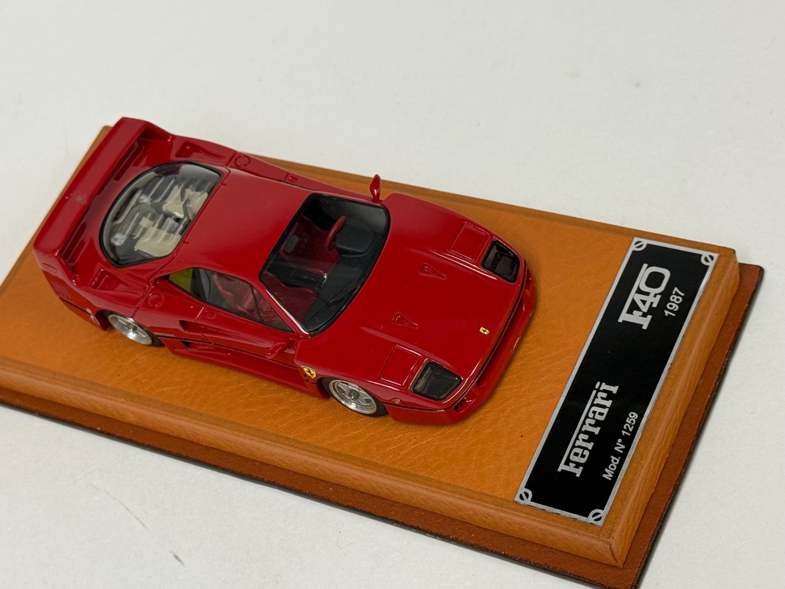 1/43 BBR Ferrari F40 from 1987 in Rosso Corsa Red Ferrari dealer Edition ABG303