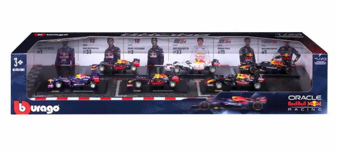 Bburago Red Bull Racing Formula 1 F1 1:43 Scale Die Cast Metal 6 Cars Set New
