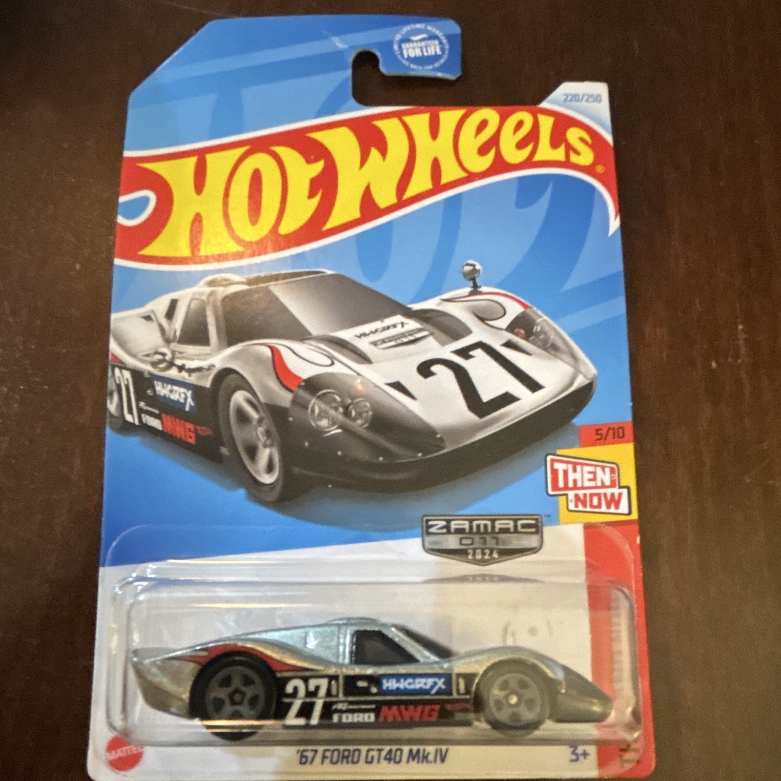 Hot Wheels ’67 Ford GT40 Mk.IV ZAMAC Then and Now Silver 1:64 Diecast Unopened