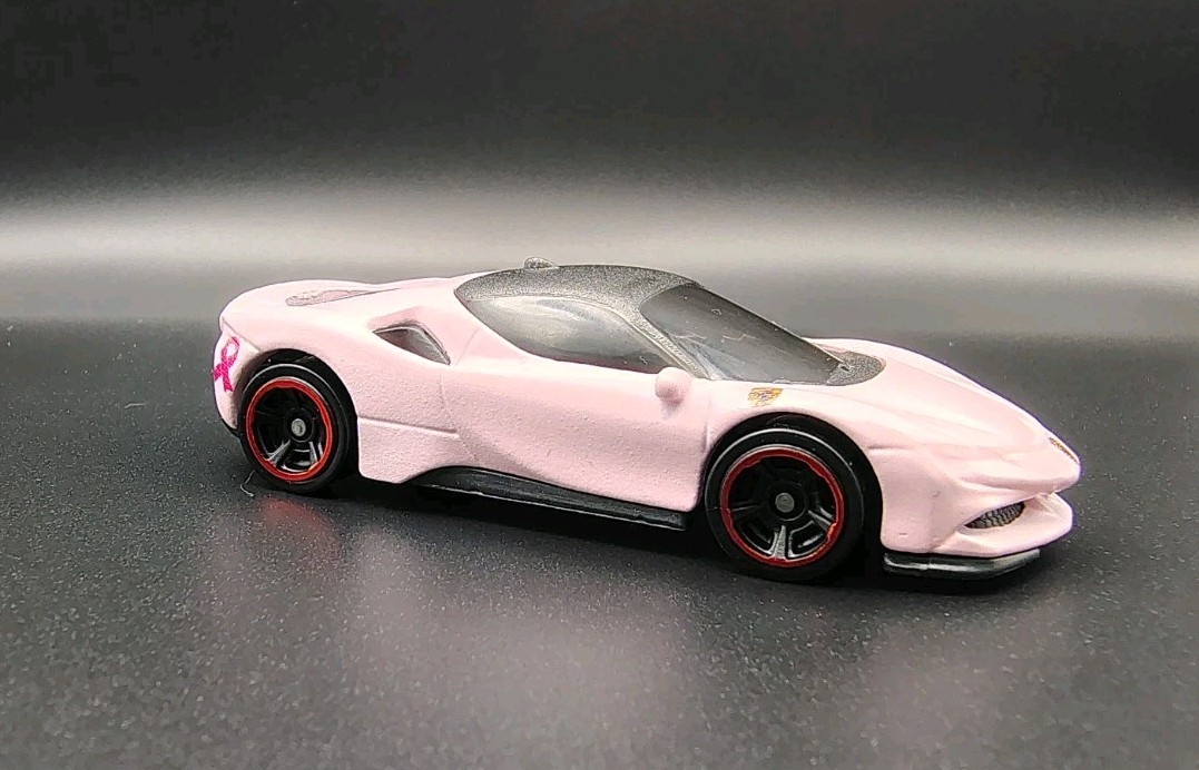 Custom Hot Wheels Ferrari SF90 Stradale Pink 1/64 Stock Wheels NoScalpCustoms