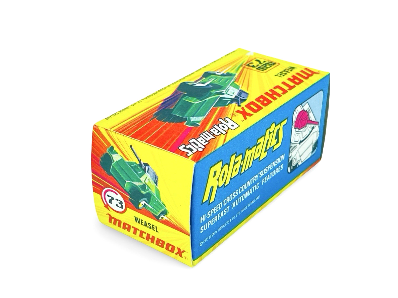 Matchbox Lesney Superfast MB73 Rola-matics Metallic Green Weasel w/I Box