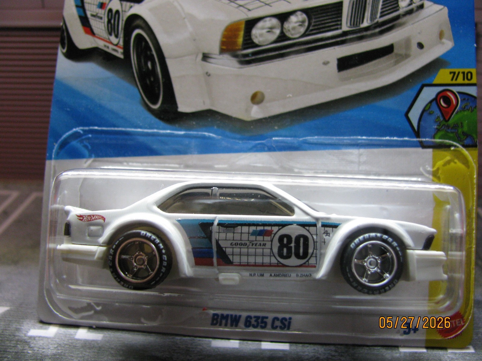 2026 Hot Wheels White BMW 635 CSi 152/150 HW Euro, w/Real Riders Wheel Swap