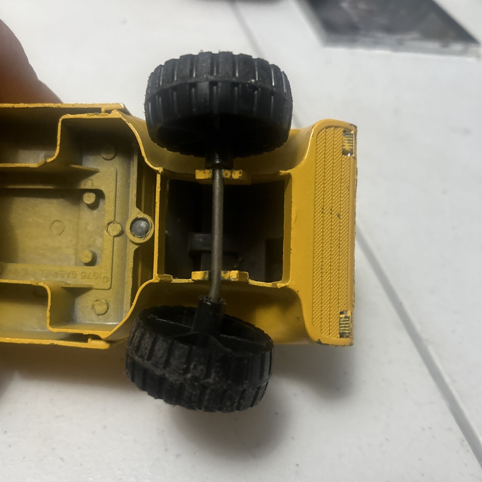 Vintage Gabriel Yellow pressed steel commercial trucks