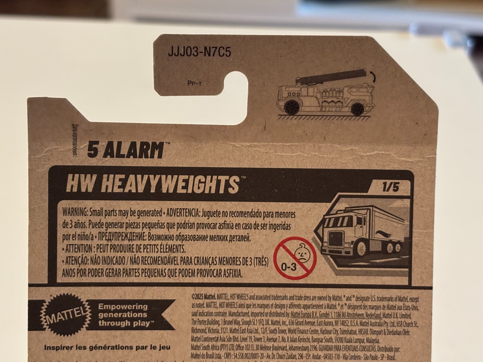 Hot Wheels 5 Alarm HW Heavyweights Firetruck 2026 Item # JJJ03