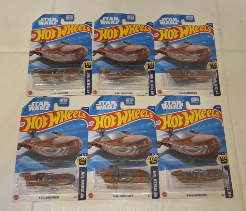 Hot Wheels Star Wars X-34 Landspeeder 31/250 HW Screen Time 4/10 NEW Lot of 6