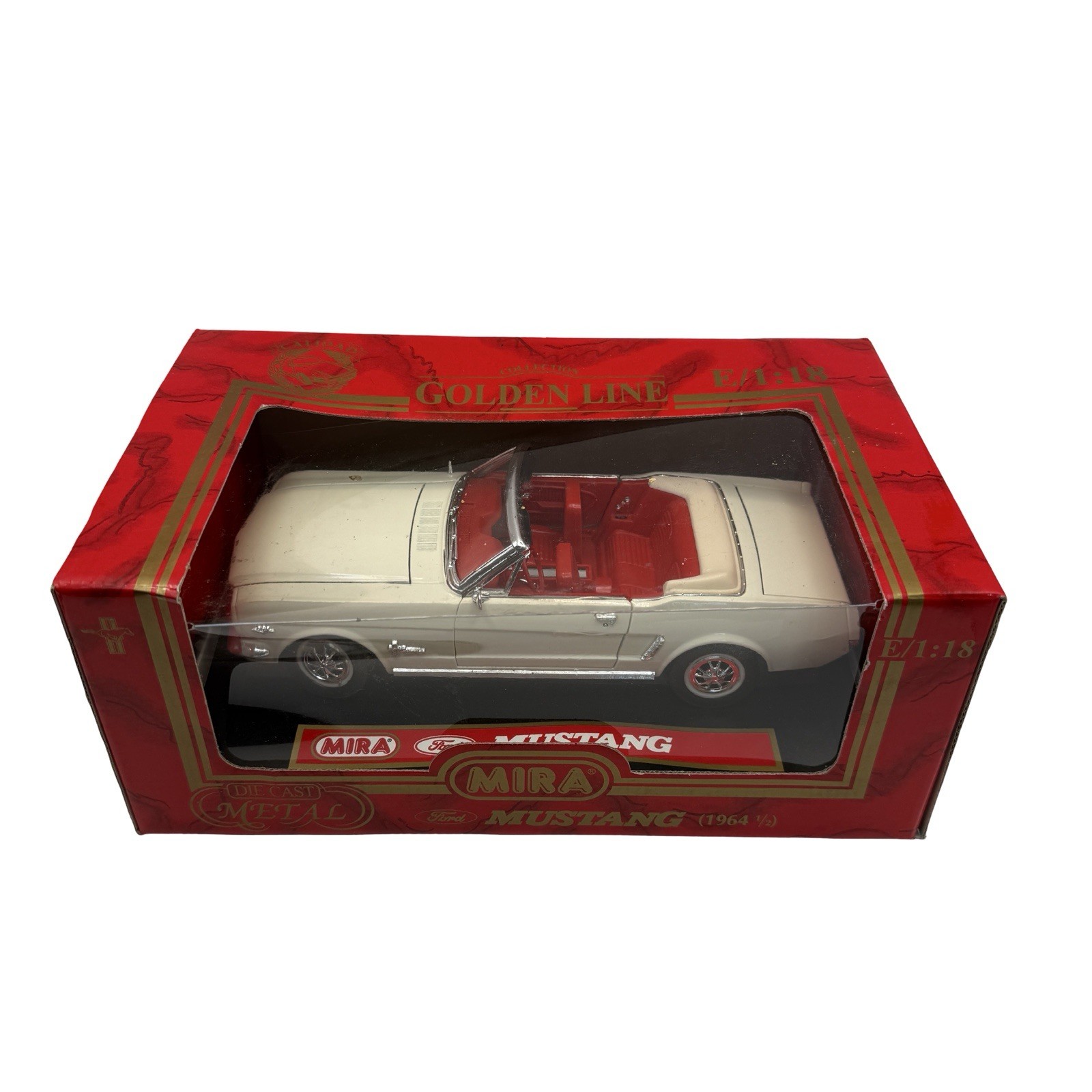 Mira Golden Line 1964 1/2 Ford Mustang Convertible Die Cast 1:18 Damaged Box