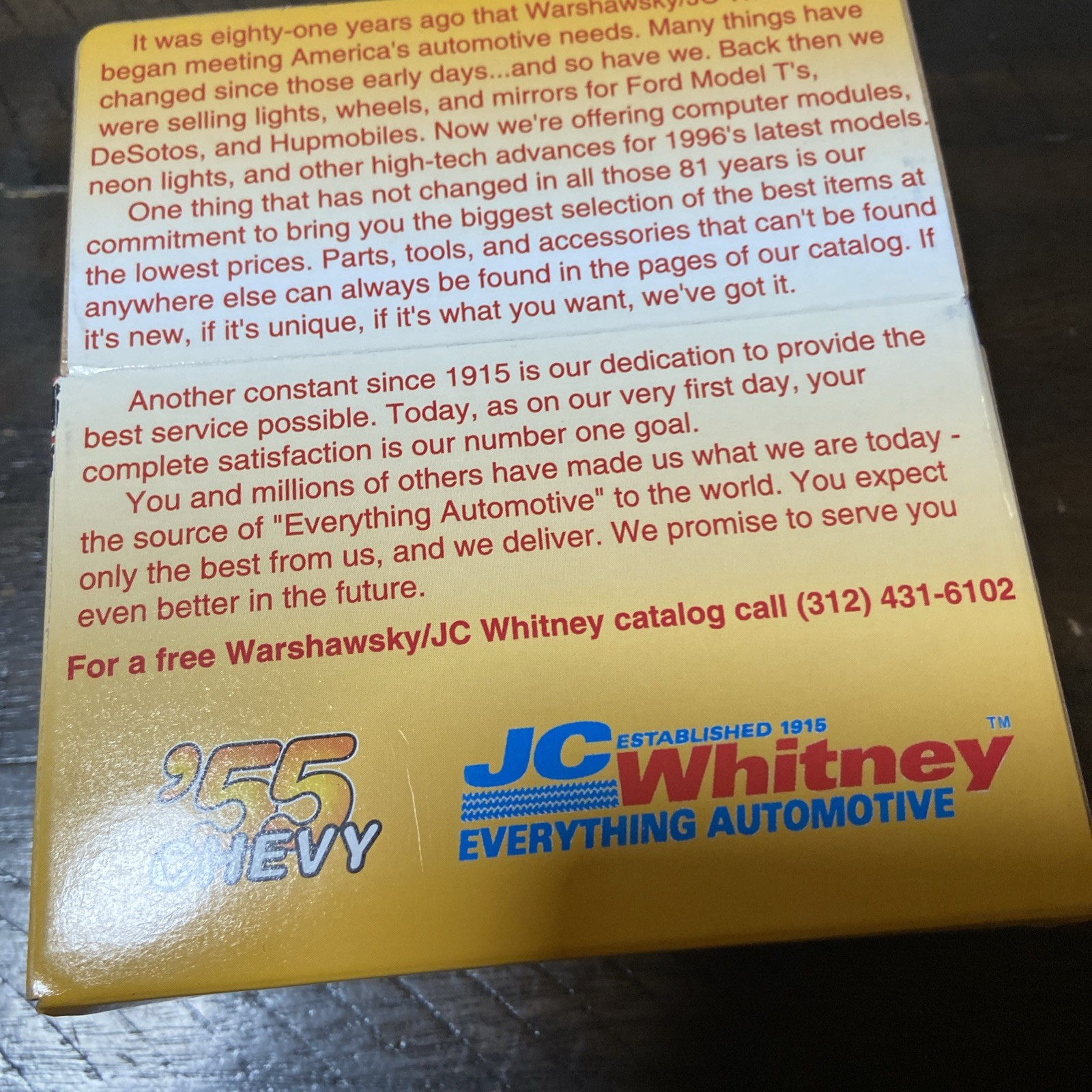1997 Hot Wheels JC Whitney ’55 Chevy Exclusive Limited Edition 1 Of 10000 Aqua