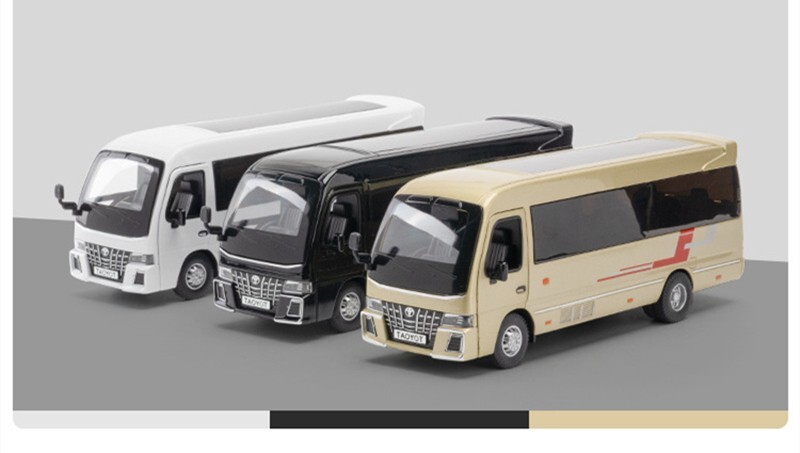 1:32 Alloy Coaster Bus Diecast Model – Sound & Light Toy Vehicle Gift