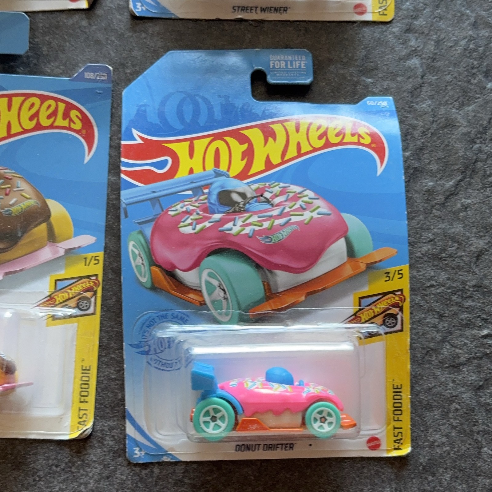 Hot Wheels Fast Foodie Lot 6 Buns Steel Donut Drifter Street Weiner Chill Mill