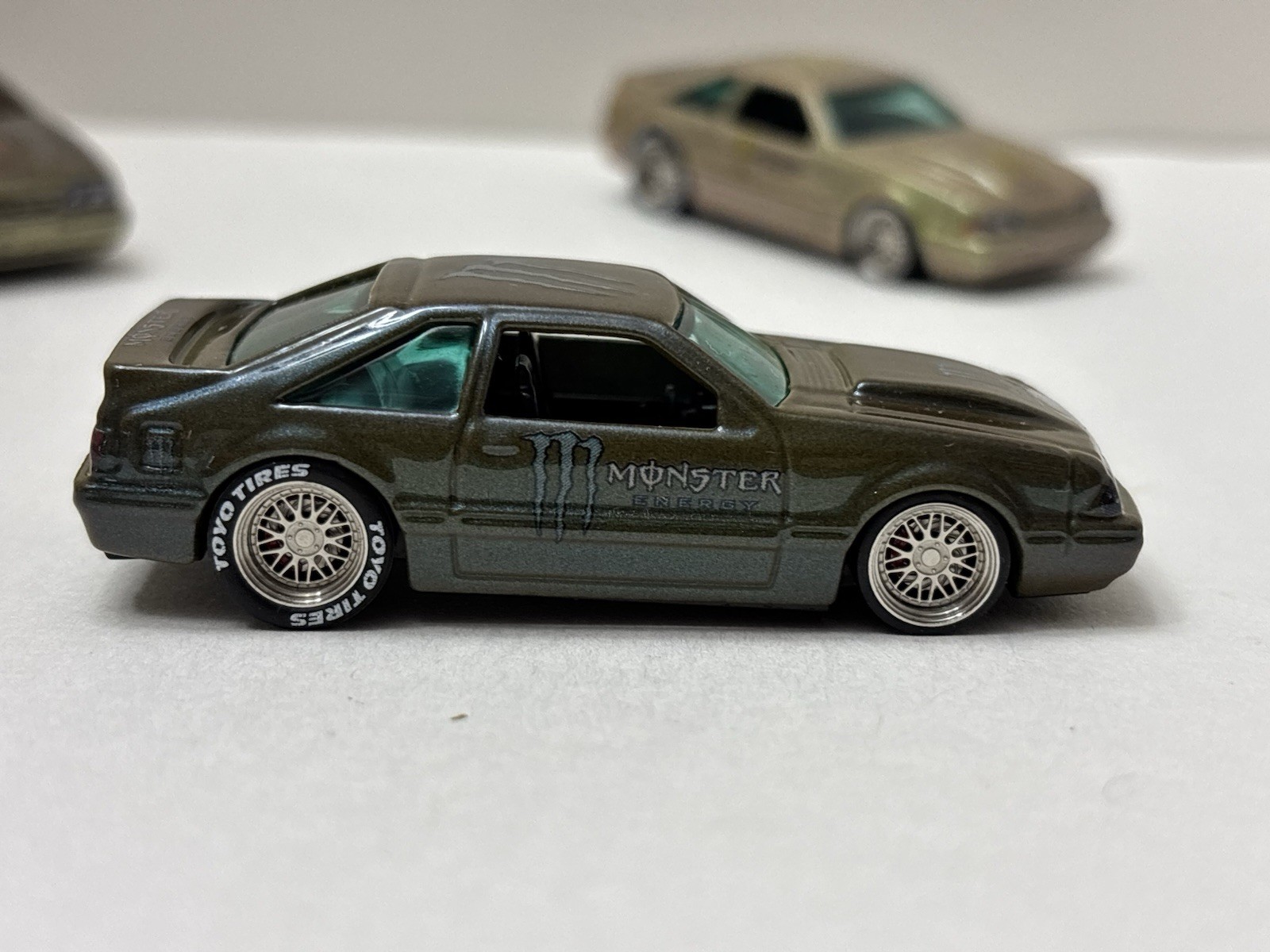 Hot Wheels FOX BODY Monster Energy 1992 Ford Mustang CUSTOMS LOT X 3 Green 🔥🏁