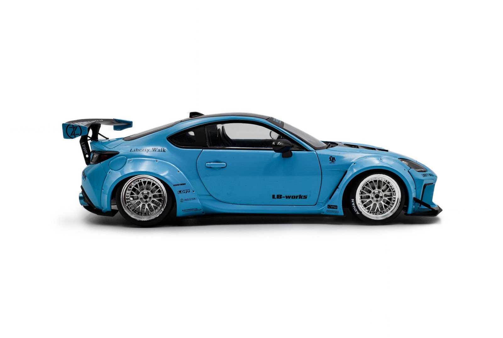 2024 Toyota GR86 Liberty Walk Body Kit Baby Blue Diecast 1:18 Scale Model –