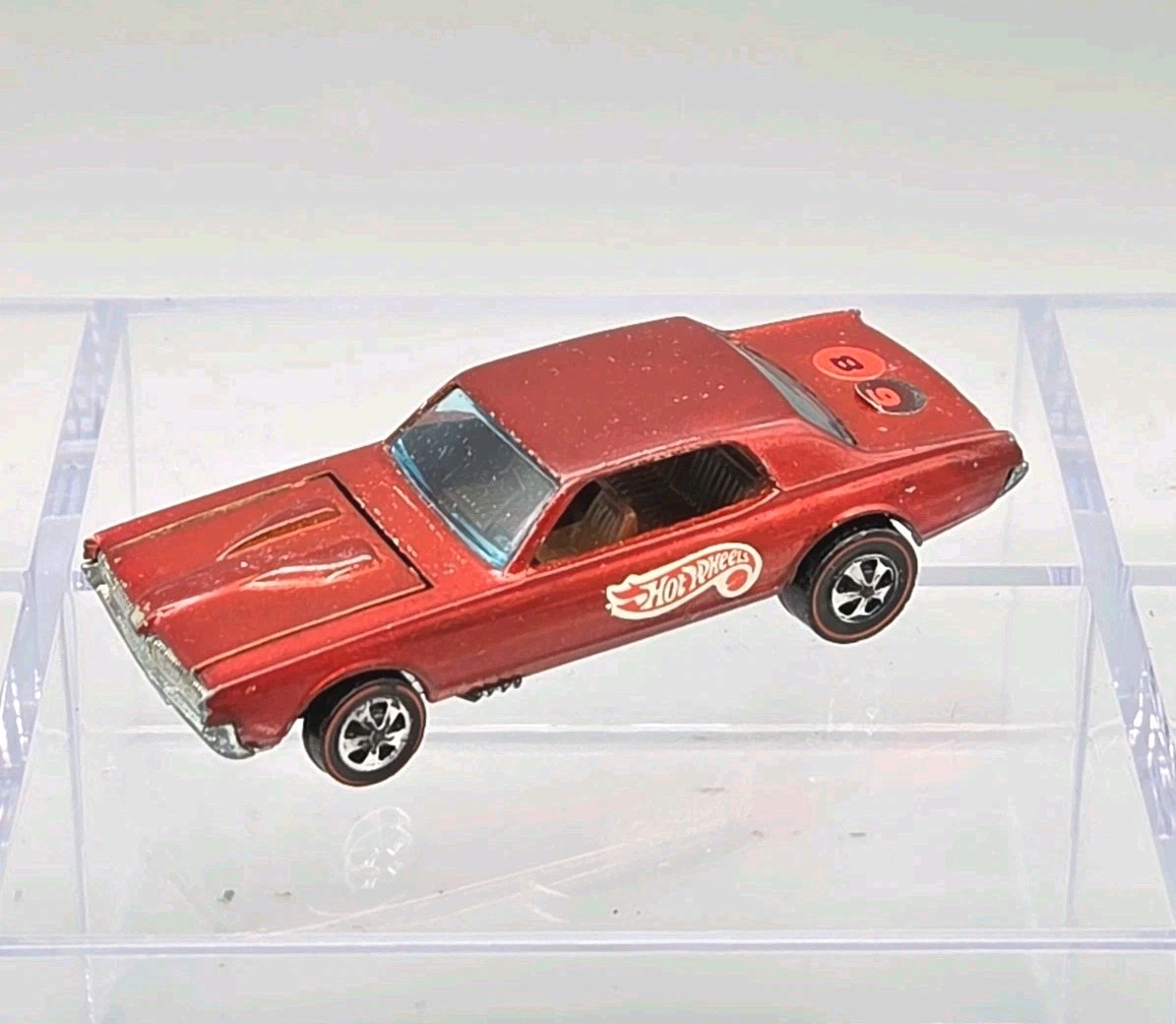 Hot Wheels Redline 1967 Orange Mercury Custom Cougar Brown Int Hong Kong