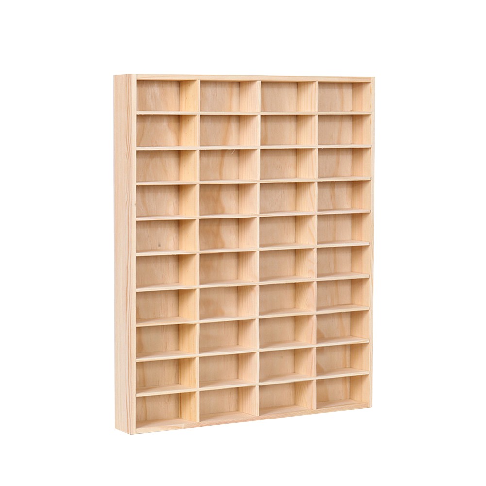 Wooden Display Case for 1/64 Scale Diecast Car Toy 40/60 Grid Storage Shelf