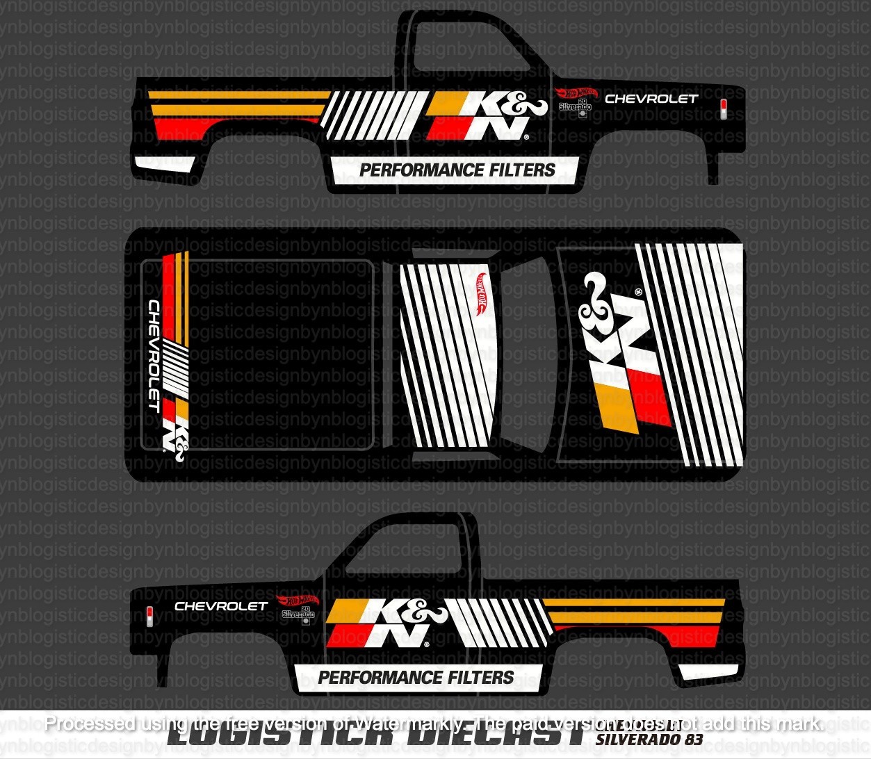 UNIVERSAL Water Slide Decals FOR HOT WHEELS ’83 Chevy Silverado a3