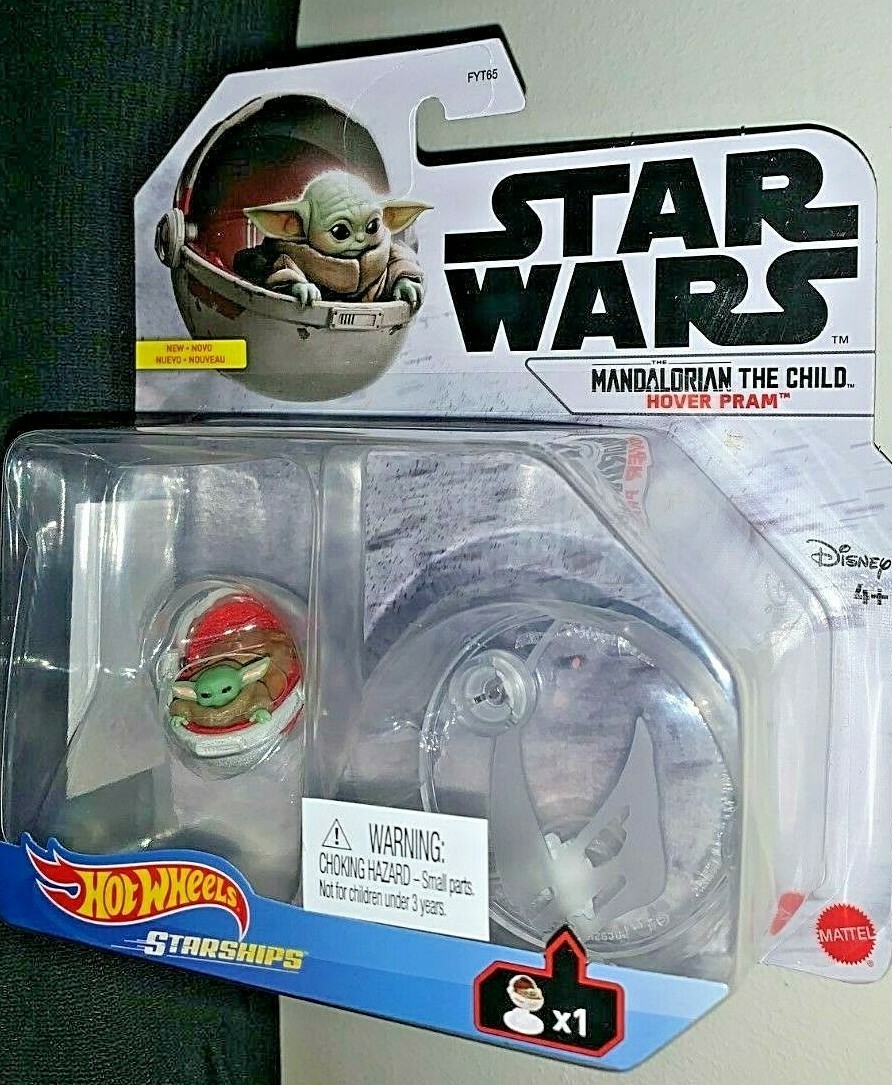 HOT WHEELS 2021 STARSHIPS STAR WARS MANDALORIAN THE CHILD HOVER PRAM W/STAND NEW