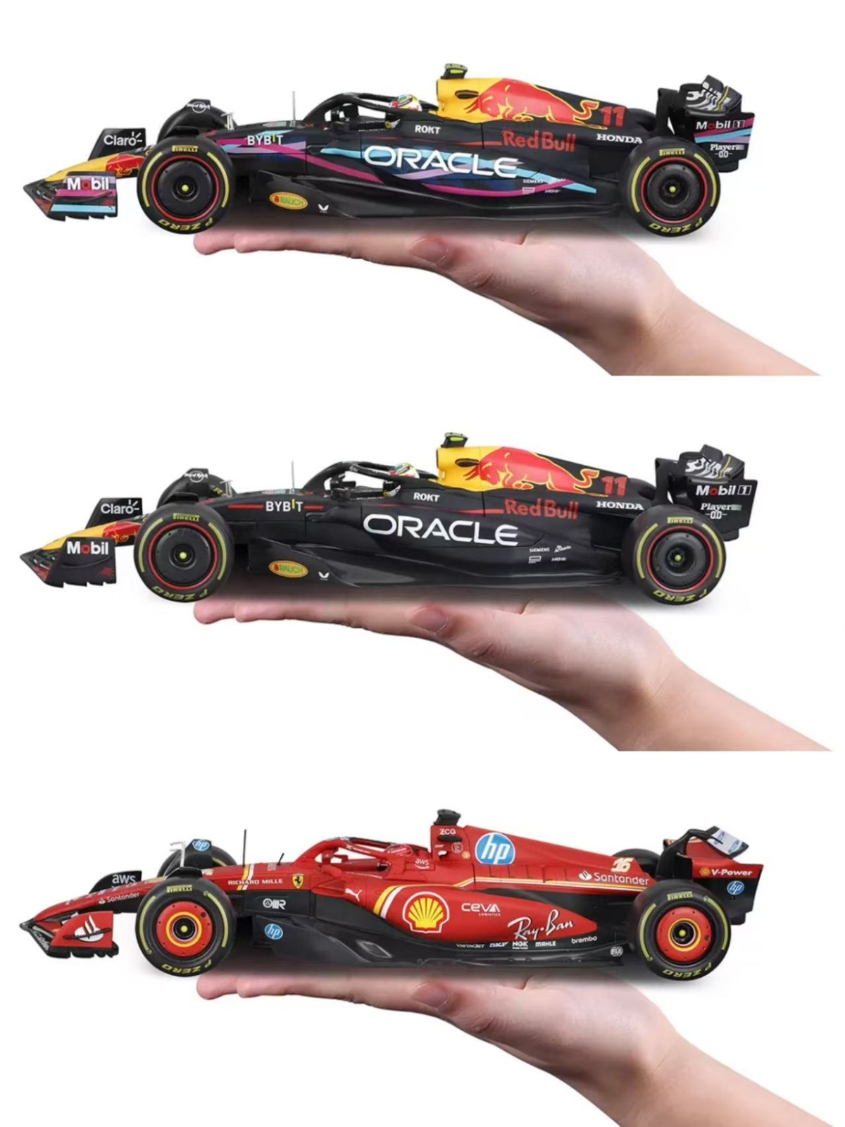 NIB Bburago 1:18 Formula F1 Racing Livery Diecast Car Ferrari & Red Bull