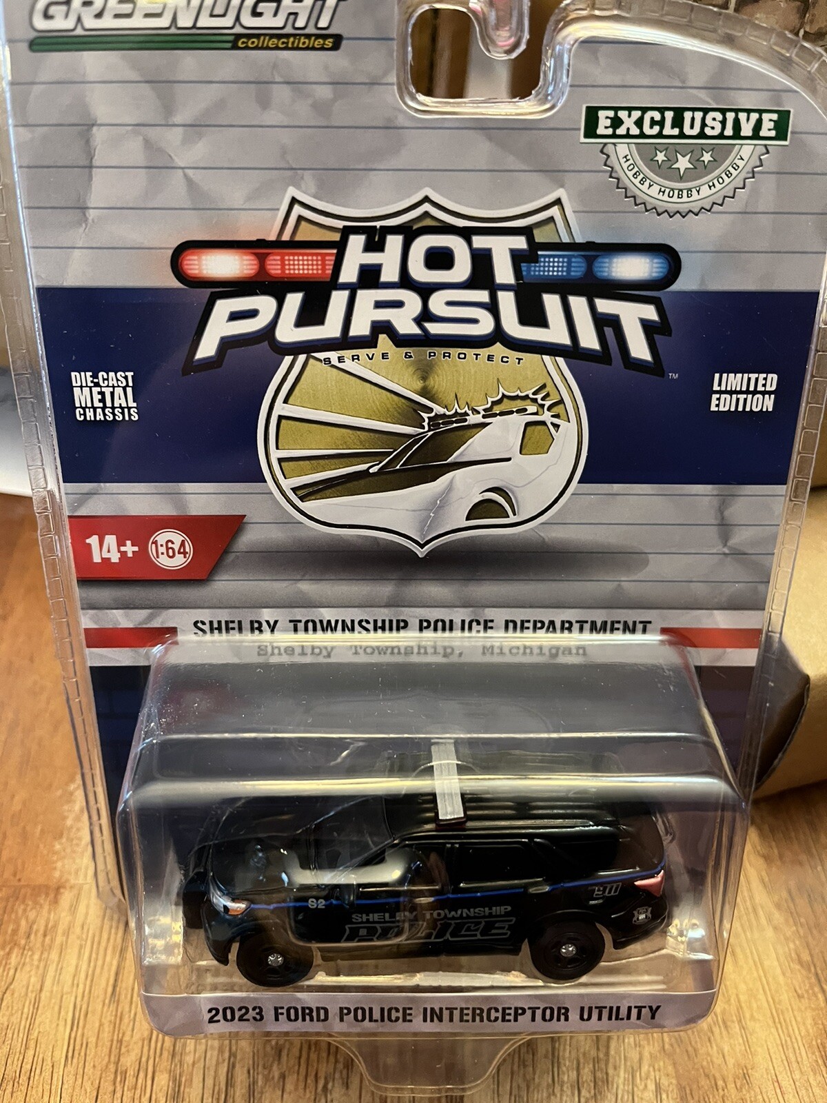 Greenlight Hot Pursuit 2023 Ford Interceptor Shelby Township Michigan Police