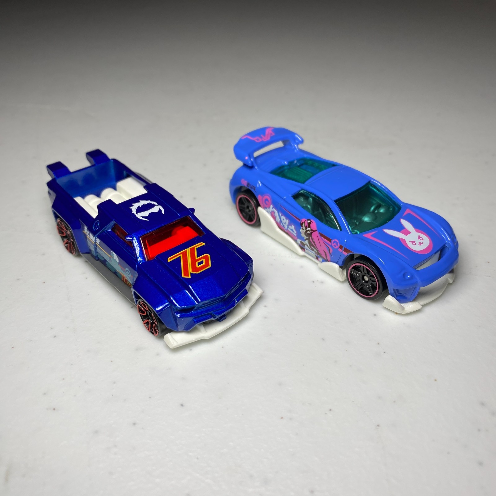 2020 Hot Wheels Overwatch MS-T Suzuka #4/D.VA and Soldier: 76 Loose – Lot of 2