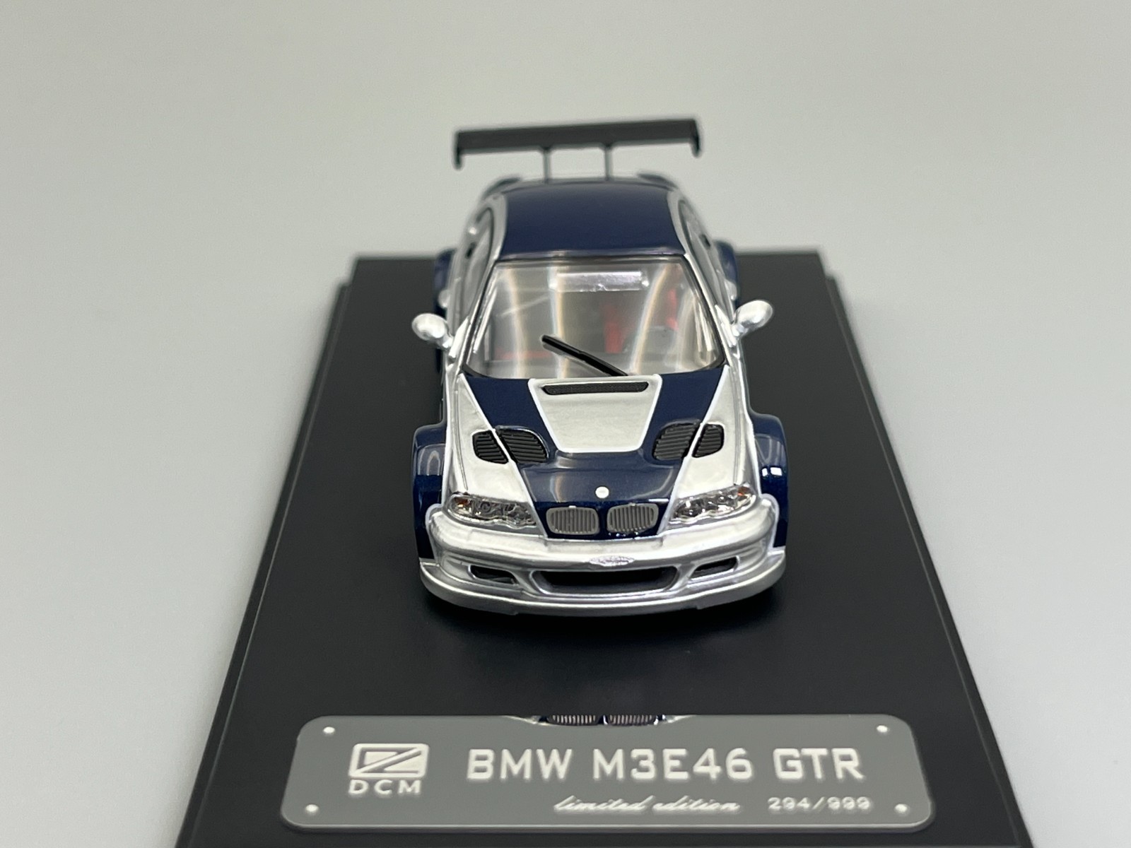 BMW E46 M3 GTR Need for Speed Most Wanted DCM Model 1/64 scale with display case