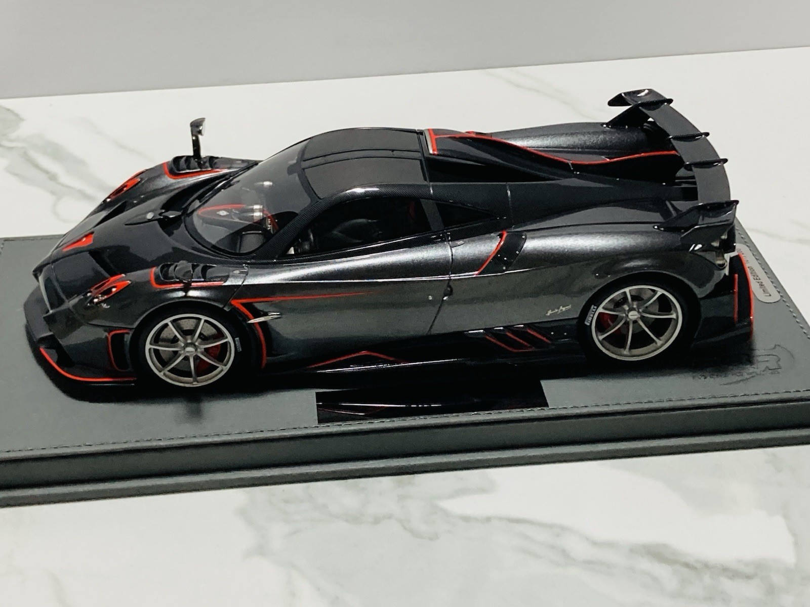 1:18 BBR, 2020 Pagani Imola, Dark Gray w/red accents