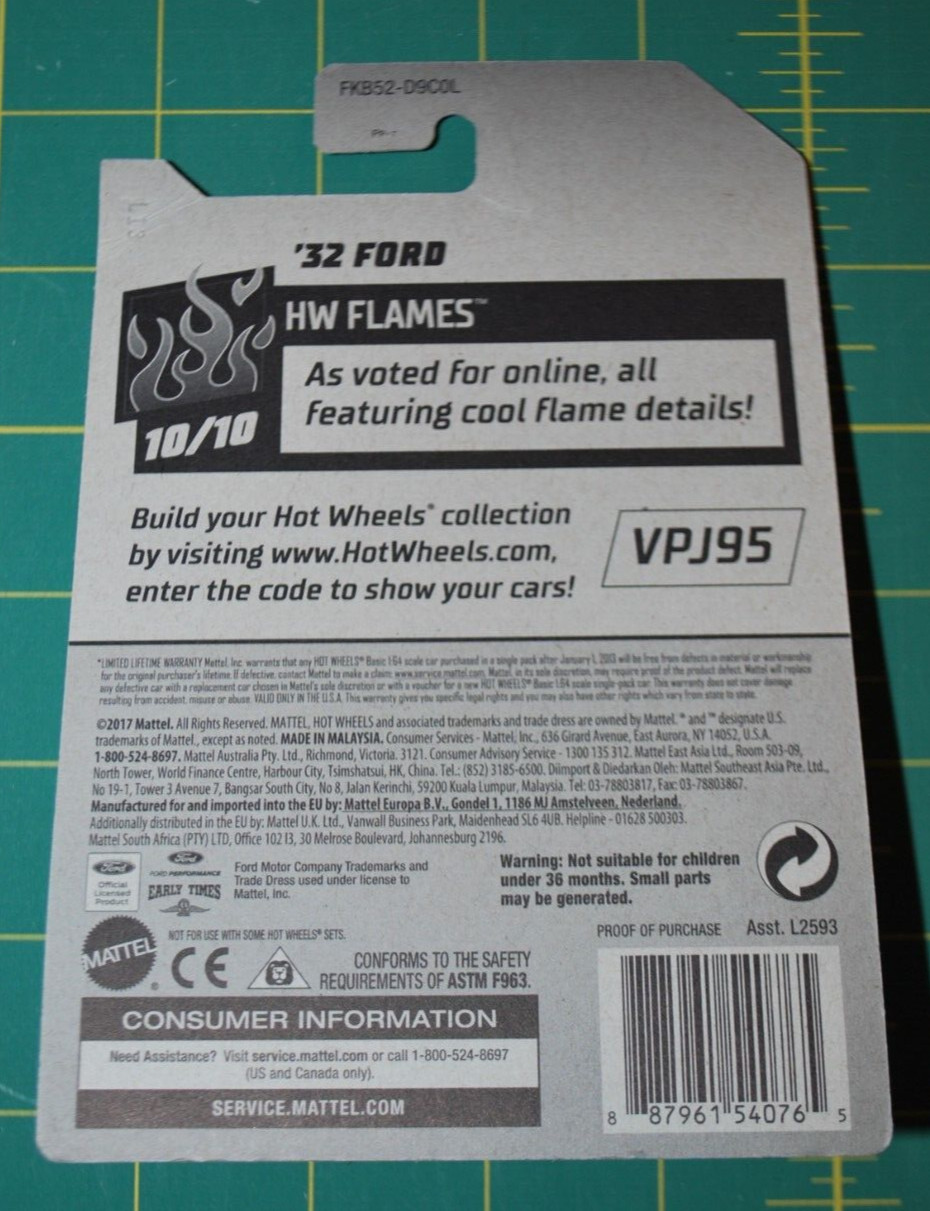 2X – 2018 Hot Wheels – Early Times ’32 Ford & Custom ’53 Chevy – HW Flames