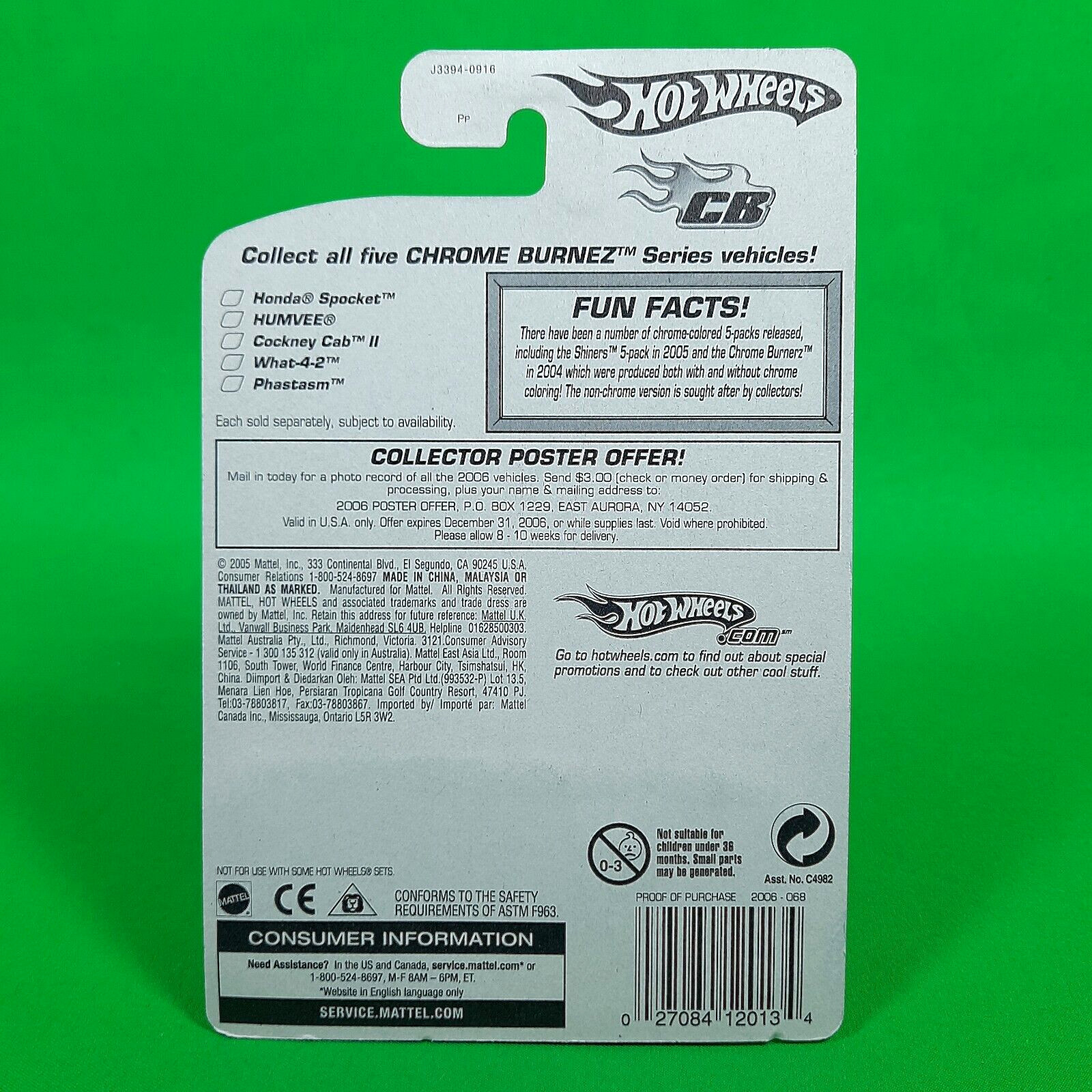 2006 Hot Wheels #068 Cockney Cab II Chrome Burnerz #3/5 OH5