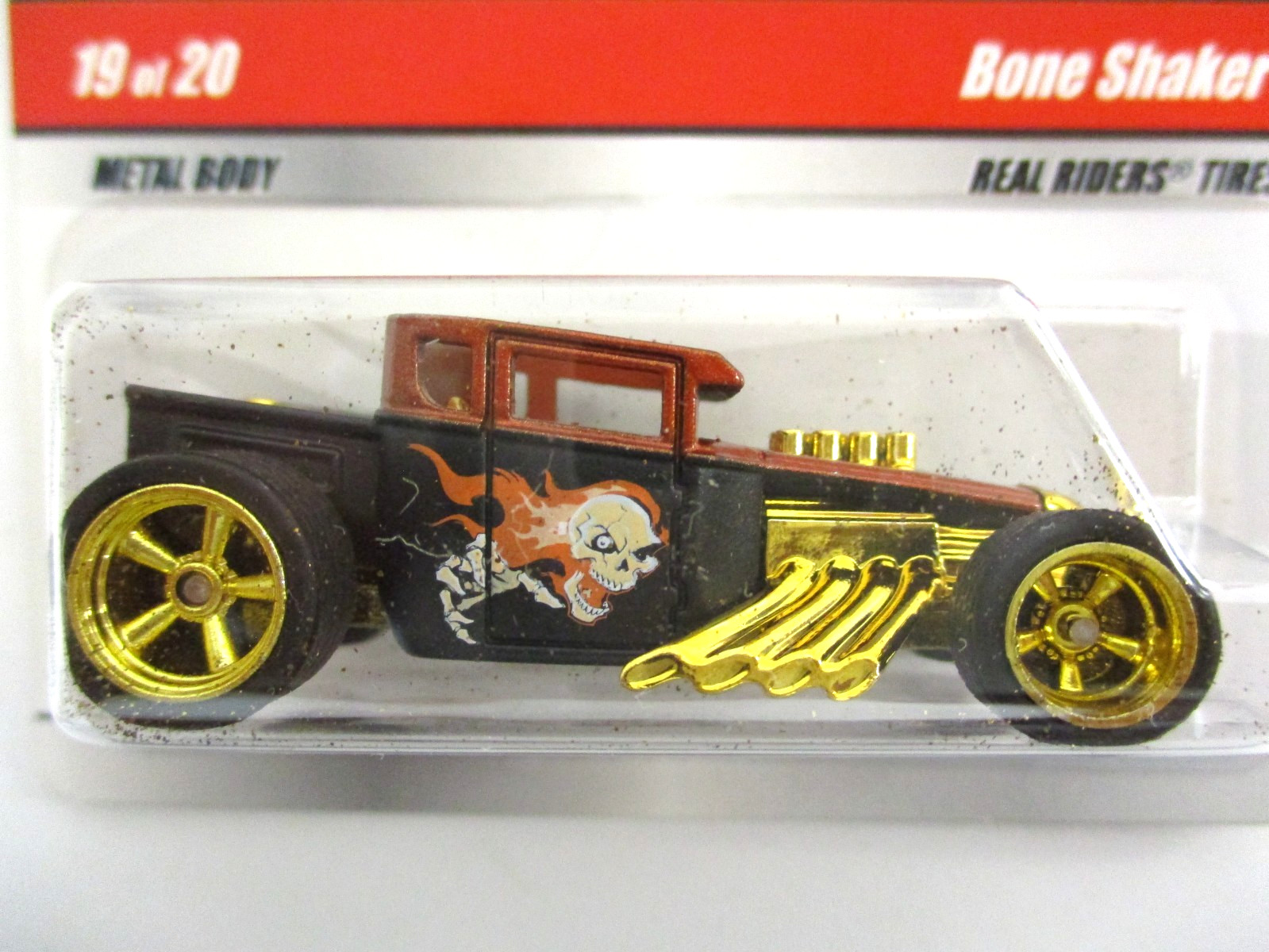 HOT WHEELS – LARRY’S GARAGE – BONE SHAKER CUSTOM RAT ROD PICKUP – REAL RIDERS