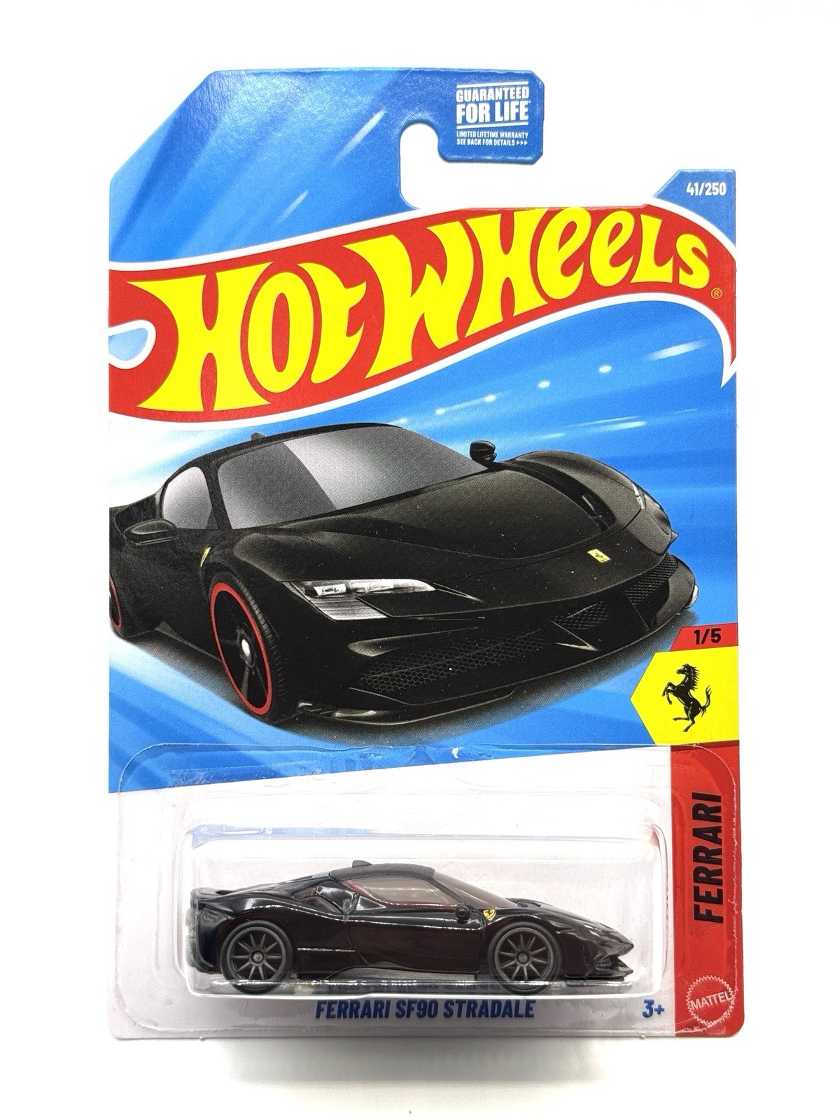 2026 Hot Wheels Ferrari SF90 Stradale #41 (black) SUPER CUSTOM WHEEL SWAP by AEB