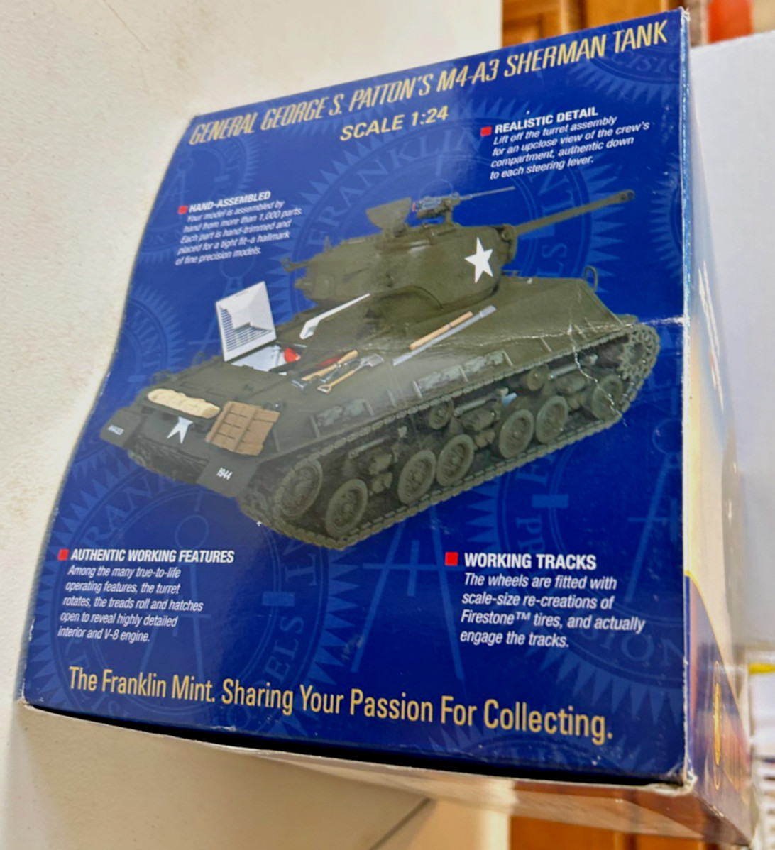 Franklin Mint General George Patton’s M4-A3 Sherman Tank 1:24 Diecast