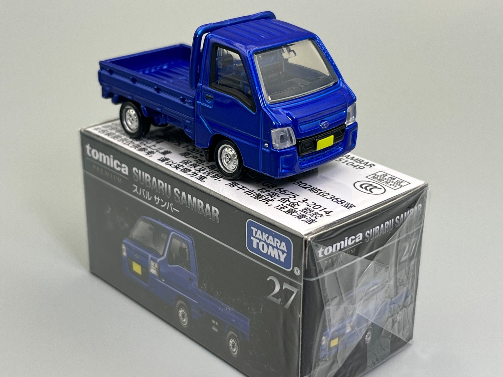 Subaru Sambar Kei Truck Blue Tomica Premium #27 1/55 scale