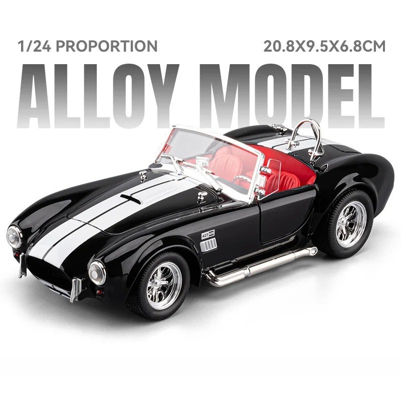 1:24 Ford Shelby Cobra 427 S/C Diecast-Light Sound Vintage Charm for Collectors