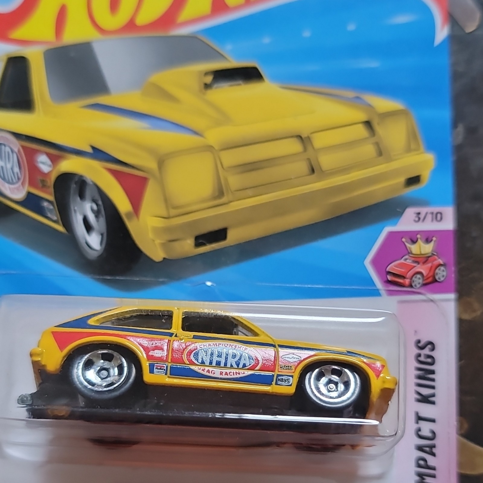 Hot Wheels 1976 Chevy Chevette Compact Kings NHRA 1:64 Yellow Diecast