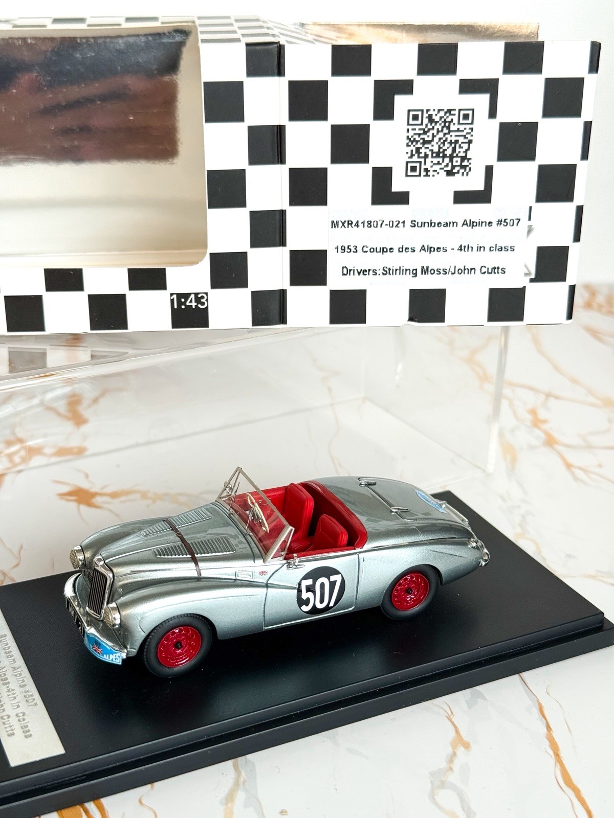Matrix 1:43 Sunbeam Alpine #507 1953 Coupe des Alpes Stirling Moss MXR41807-021