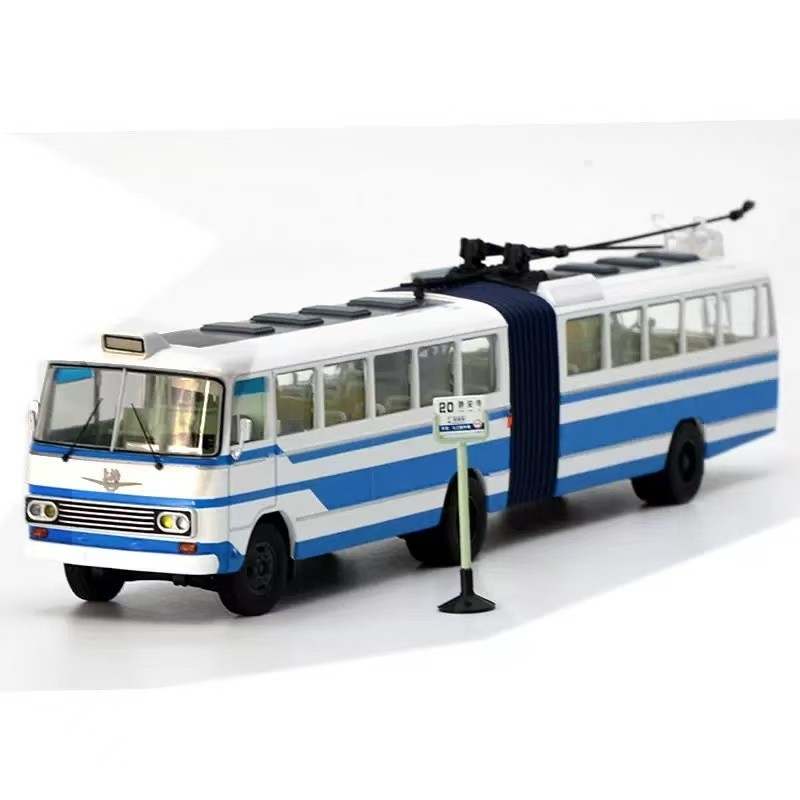 Auto-glimpse Shanghai Bus SK561G Articulated Trolley Bus 1:64 Model Metal Gift