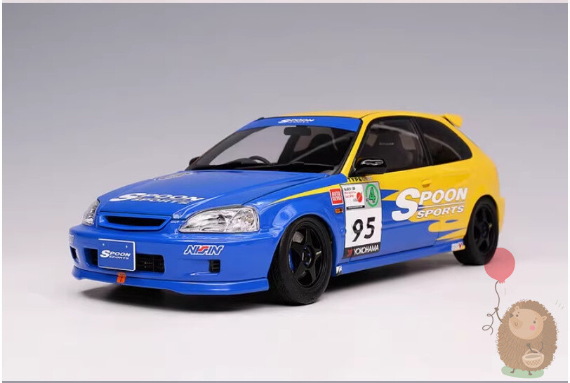 MOTORHELIX MH 1/18 Honda type R EK9 SPOON #95 Alloy Diecast Model Car Kids Toys