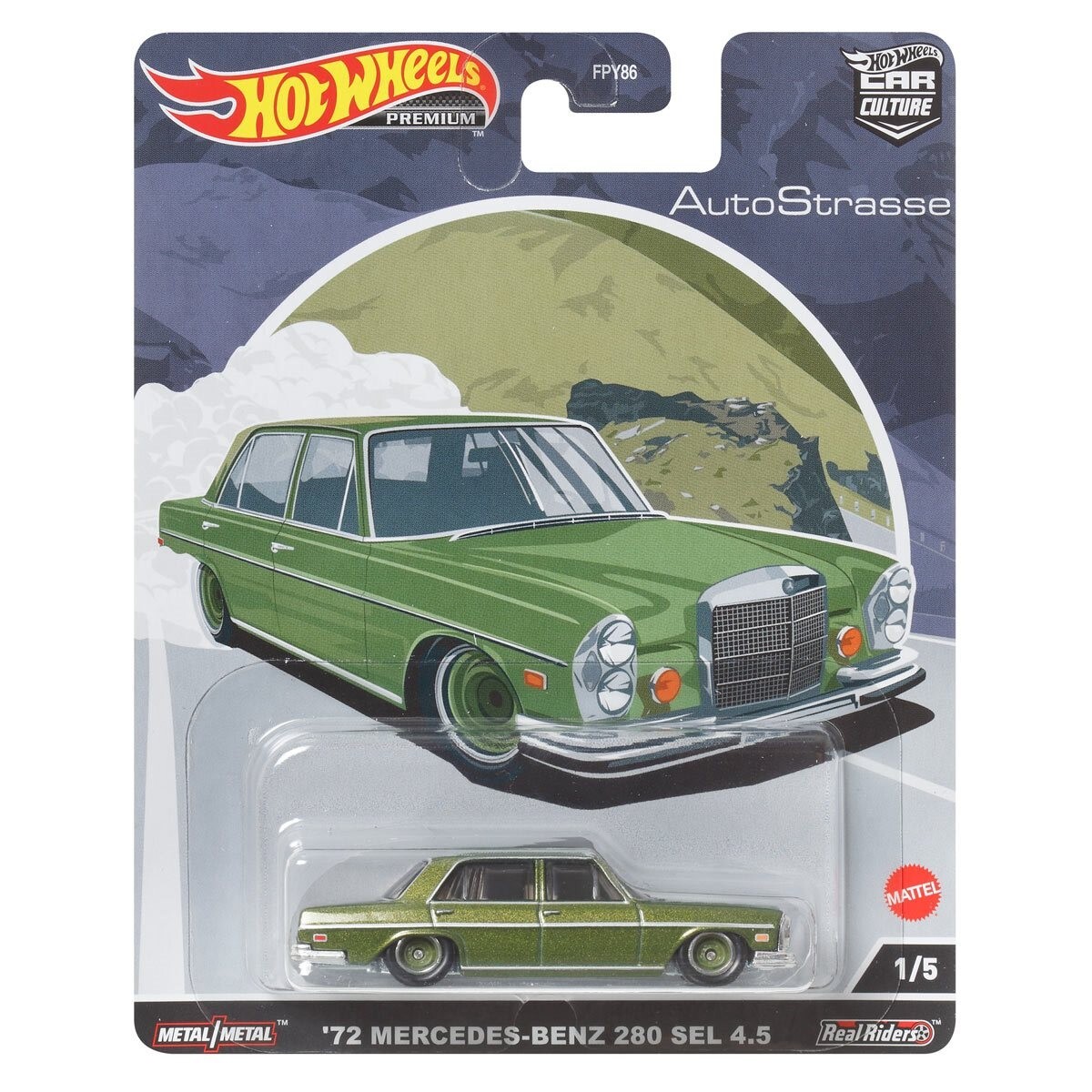Hot Wheels Premium 2022 Car Culture “Auto Strasse” ’72 Mercedes-Benz 280 SEL 4.5