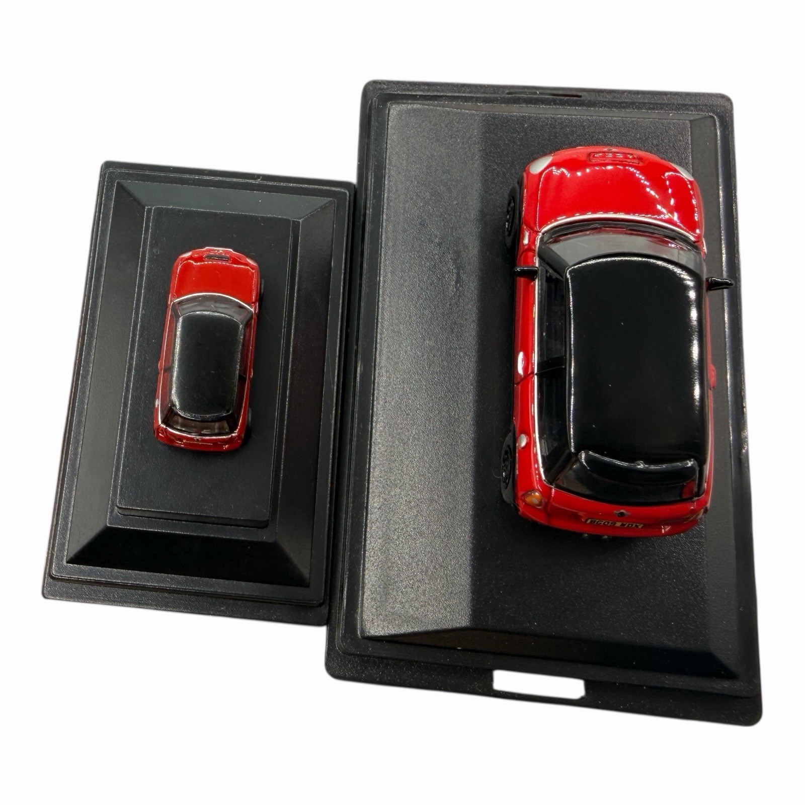 MINI Cooper S Hardtop R56 Chili Red with Black Roof Diecast car Pair of Two