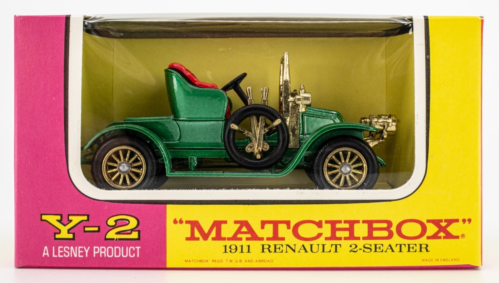 Matchbox Models of Yesteryear Y-2B 1911 Renault 2-Seater GREEN | E-TYPE BOX |NOS