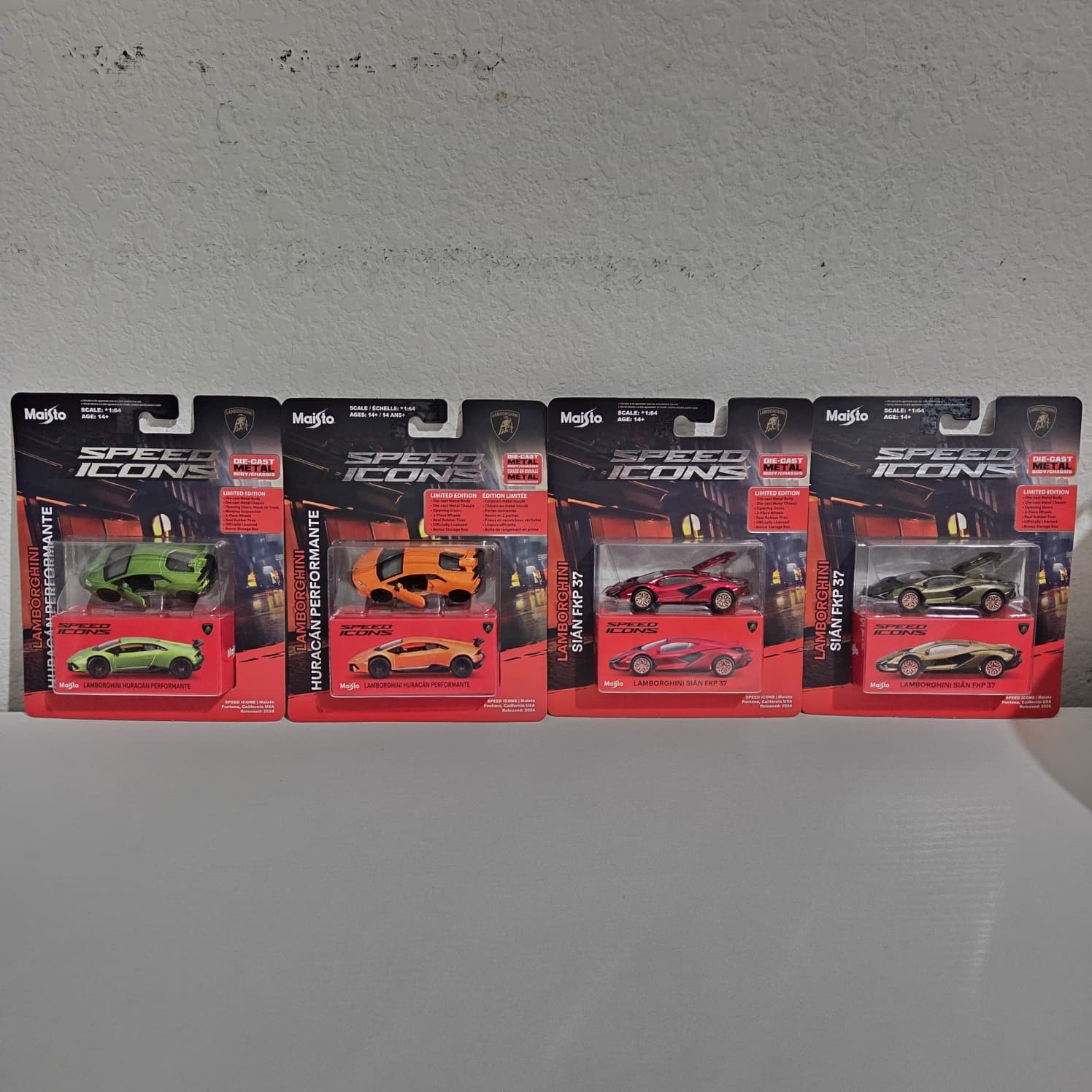 MAISTO SPEED ICONS Lamborghini Huracan and Lamborghini Sian FKP 35 set of 4
